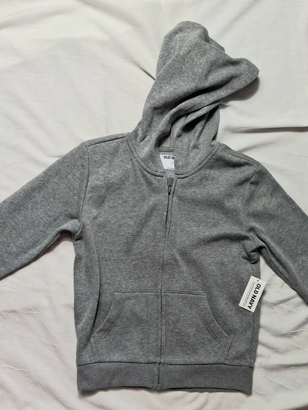Old Navy Toddler Hooded Sweat Jacket Size 4T Gray Full Front Zip Long Sleeve NEW